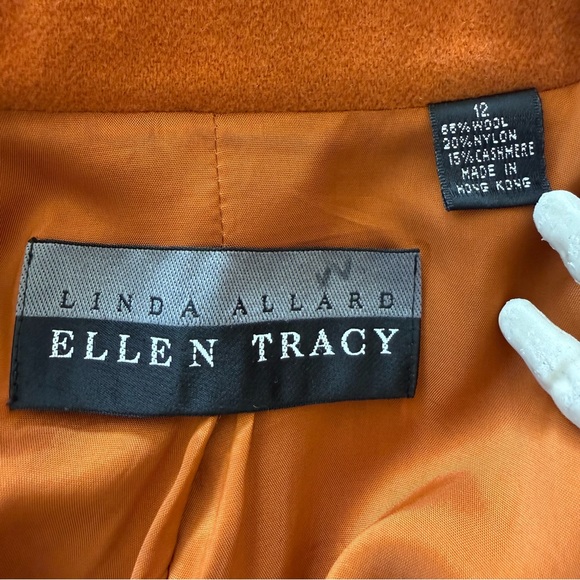 💀 SOLD 💀 Vintage 80s Burnt Orange Wool Cashmere Blend Lined Blazer ~ Size Small - Picture 9 of 9